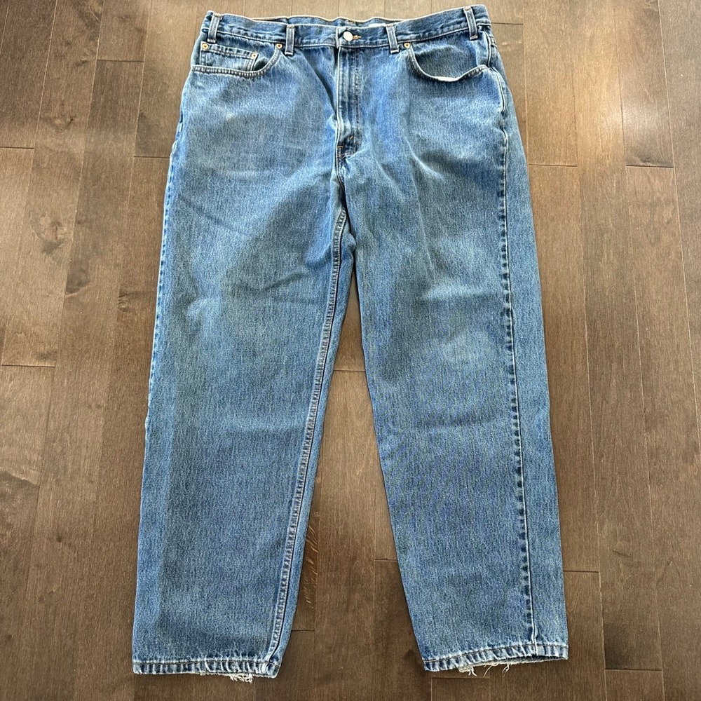 Vintage Y2K Mens Levis 550 Relaxed Fit‎ Med Wash Made in Canada 42X30